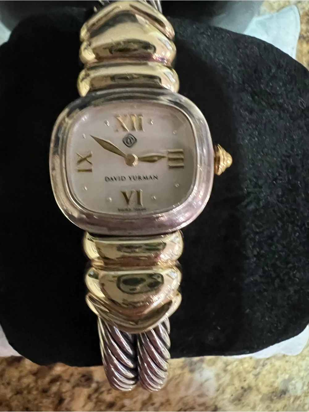 David Yurman Two-Tone Cable Bracelet Watch in Silver and Gold